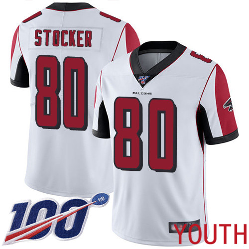 Atlanta Falcons Limited White Youth Luke Stocker Road Jersey NFL Football 80 100th Season Vapor Untouchable
